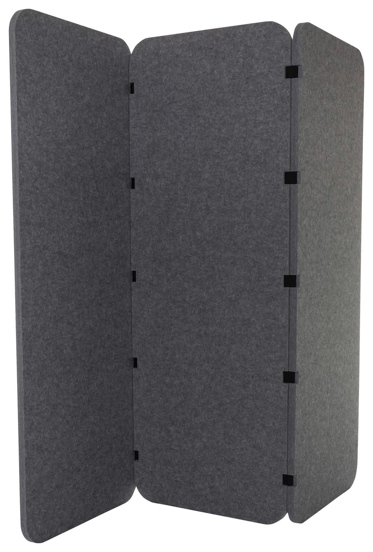 Trennwand Flexmiut El - Grau, Basics, Kunststoff/Textil (180/160/2,5cm) - MID.YOU