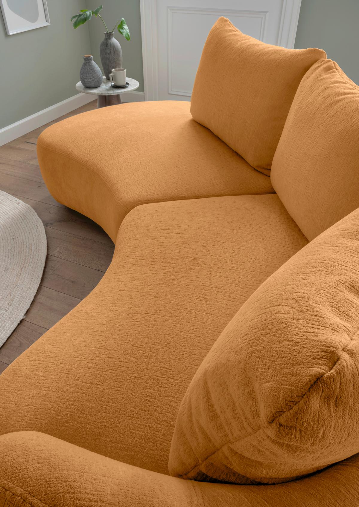 Ecksofa Goldfarben S: 250x139 cm - Goldfarben/Schwarz, MODERN, Textil (250/139cm) - Livetastic