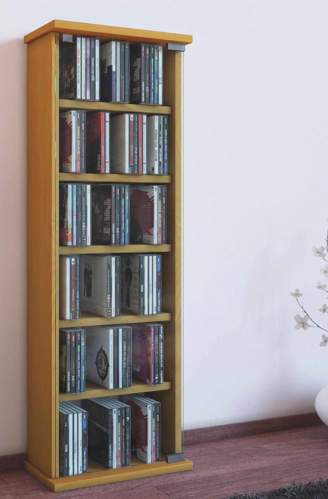 Schwarzes CD Regal für bis zu 300 CDs Schwarzes CD Regal für bis zu 300 CDs