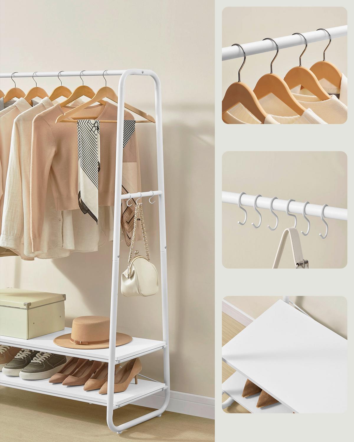 Kleiderschrank Weiß B: 100cm - Weiß, Basics, Holzwerkstoff/Metall (100/160/45cm)