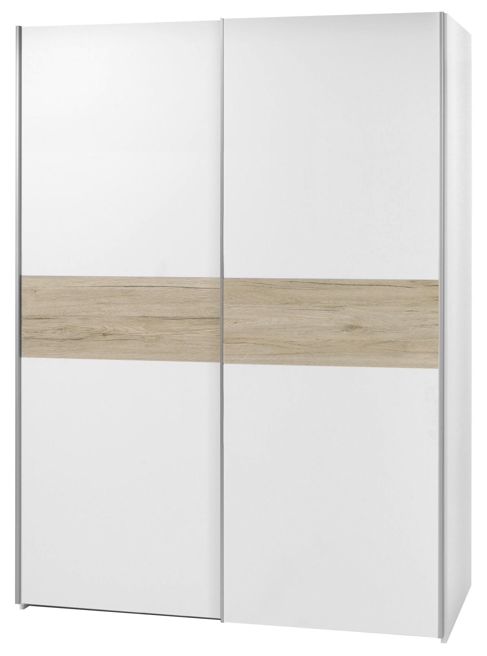Skriňa S Posuvnými Dverami Puls *cenový Trhák* - farby duba/biela, Moderný, kov/kompozitné drevo (170/195,5/58,5cm) - Based