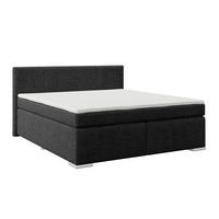 Boxspringbett Mira I Nordic, Lf: 180x200 cm - Alufarben/Schwarz, Basics, Textil (180/200cm)