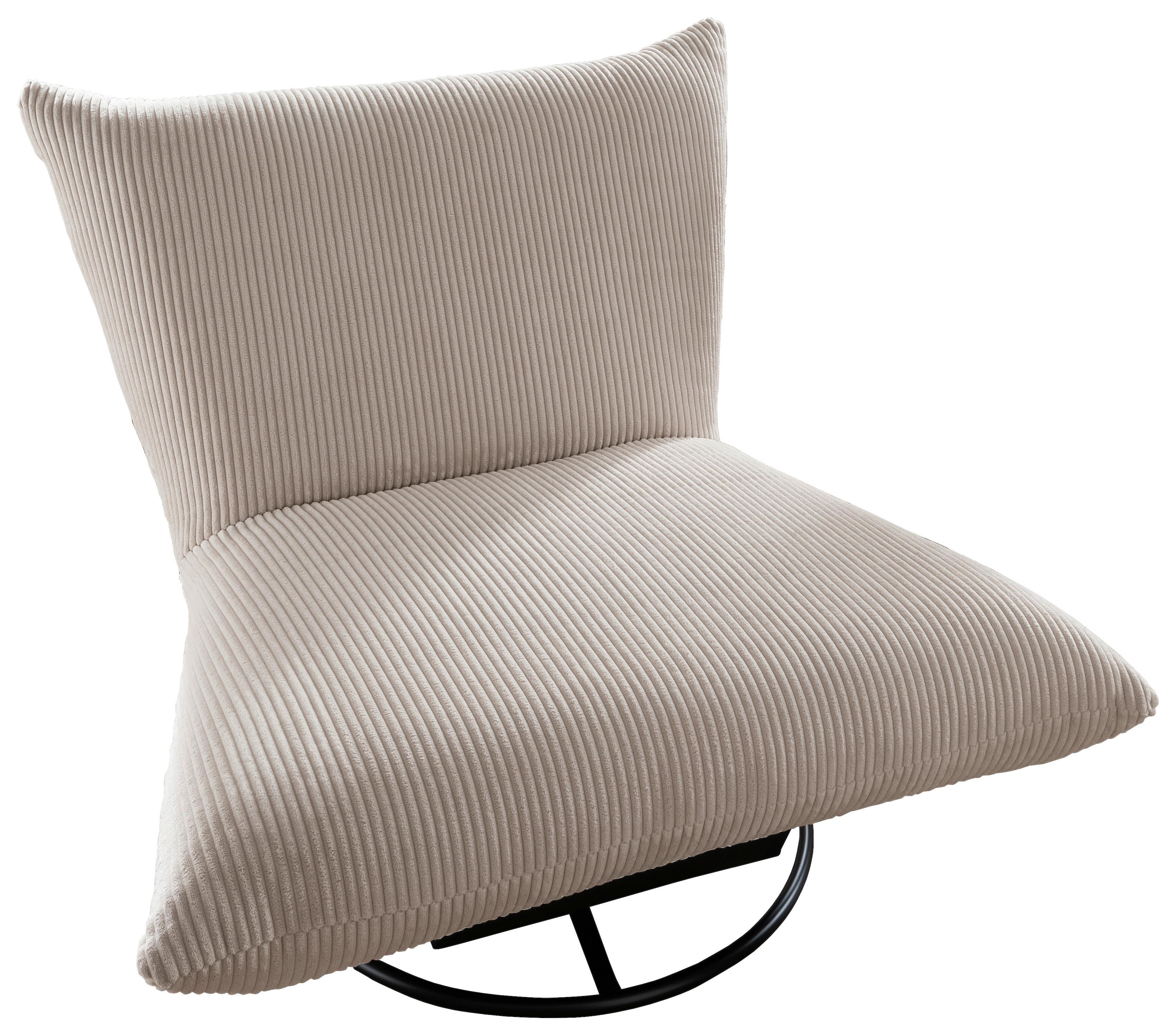 Relaxsessel Cremona Stoffbezug Beige - Beige/Schwarz, Design, Textil (100/78/96cm) - Livetastic