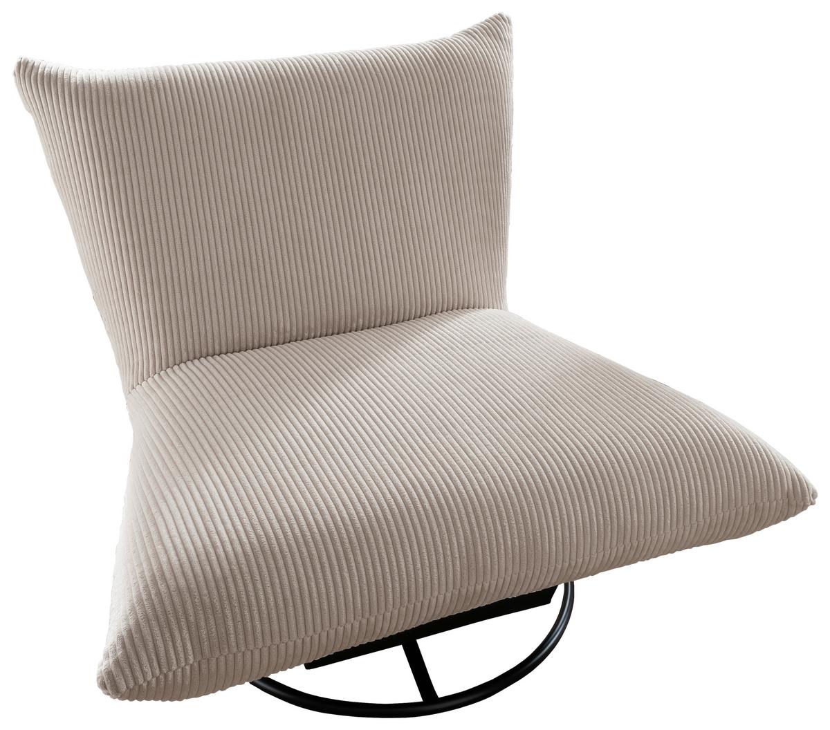 Relaxsessel Cremona Stoffbezug Beige - Beige/Schwarz, Design, Textil (100/78/96cm) - Livetastic