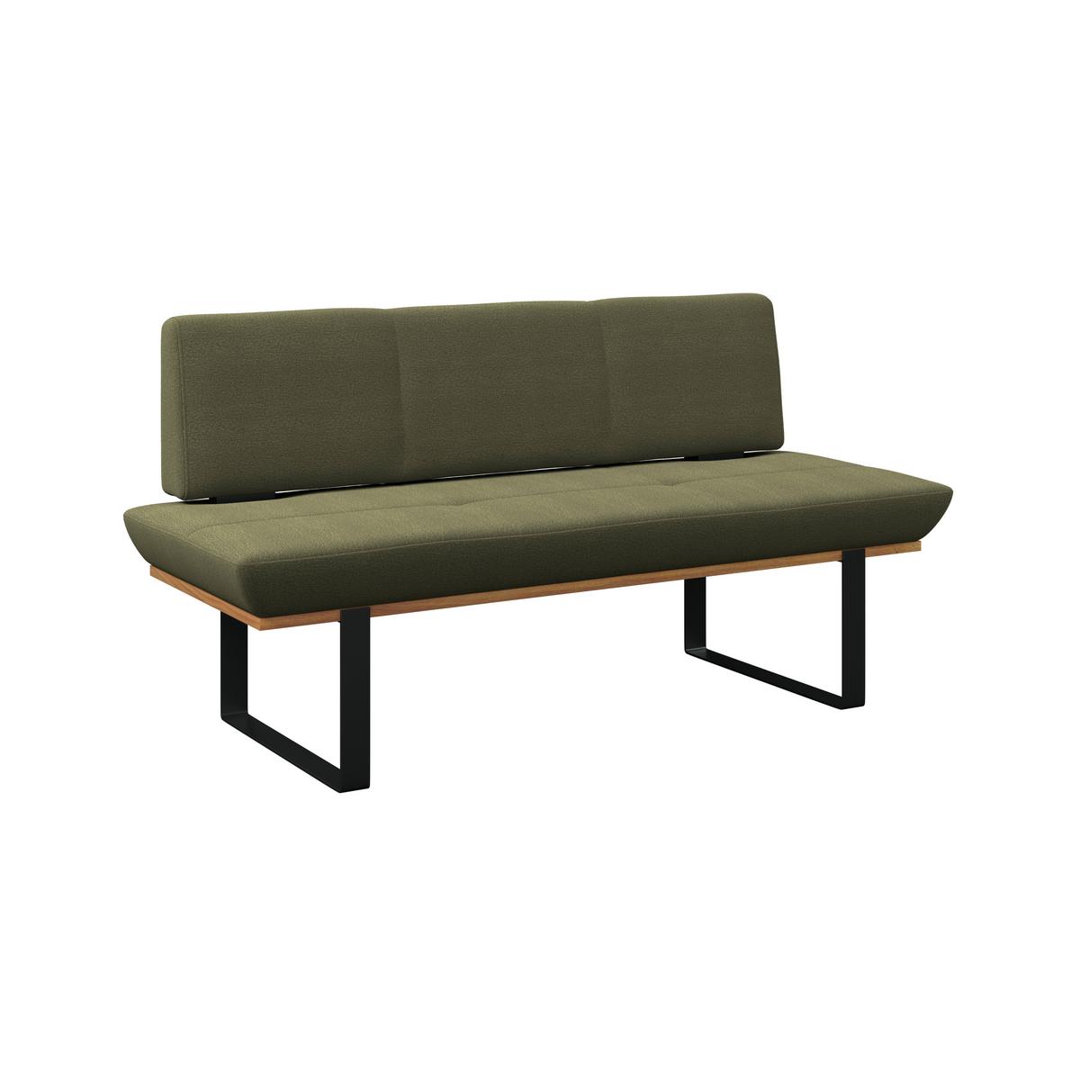Sitzbank Tristan Webstoff grün, B: 170cm - Schwarz/Grün, MODERN, Holz/Textil (170/48/90cm) - James Wood