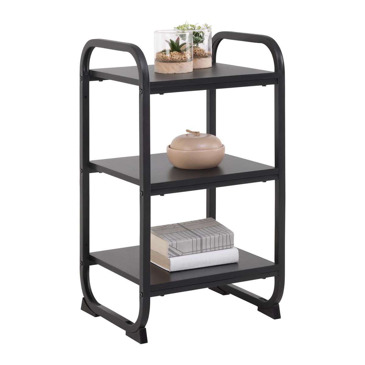 REGÁL BEND -SB- -EXKLUSIV- - černá, Moderní, kov/kompozitní dřevo (36/70/40cm) - Mömax