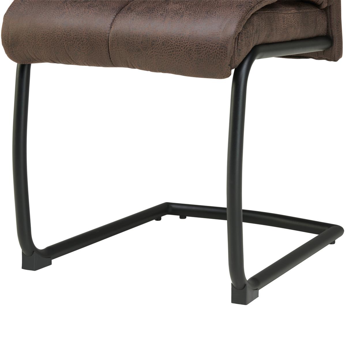 Schwingstuhl Kiana Micorfaser Braun, B: 38 cm - Schwarz/Braun, LIFESTYLE, Textil/Metall (38/97/45cm) - Livetastic