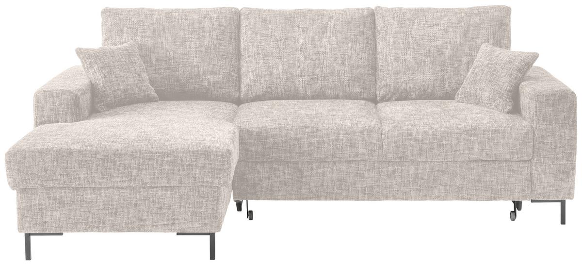 Eckschlafsofa Zona, Creme S: 143x237 Cm - Creme/Schwarz, KONVENTIONELL, Textil (143/237cm) - Livetastic