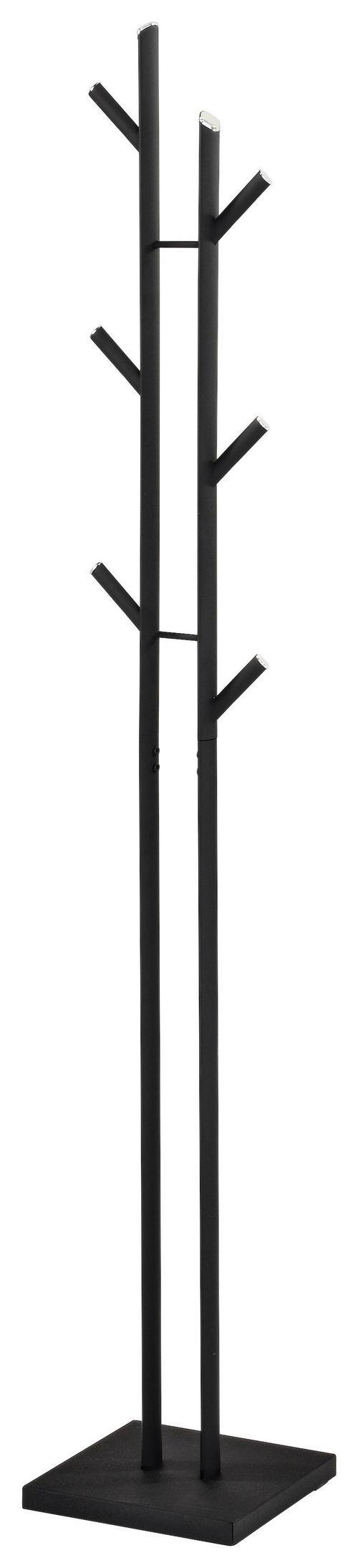 Ruhaállvány Clemens - króm/fekete, Modern, fém (28,5/177/28,5cm)