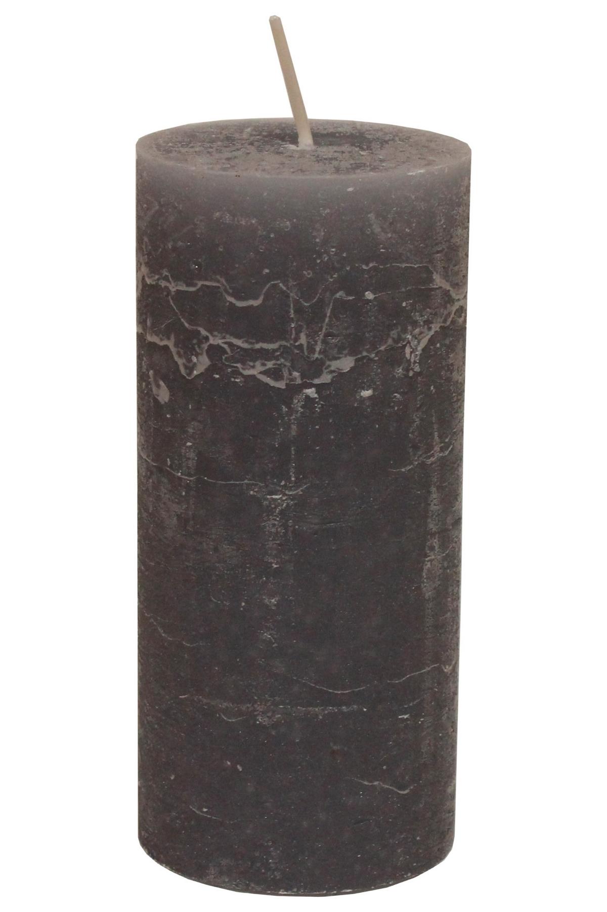 VÁLCOVÁ SVÍČKA LIA - šedá, Moderní (6,8/15cm) - Premium Living