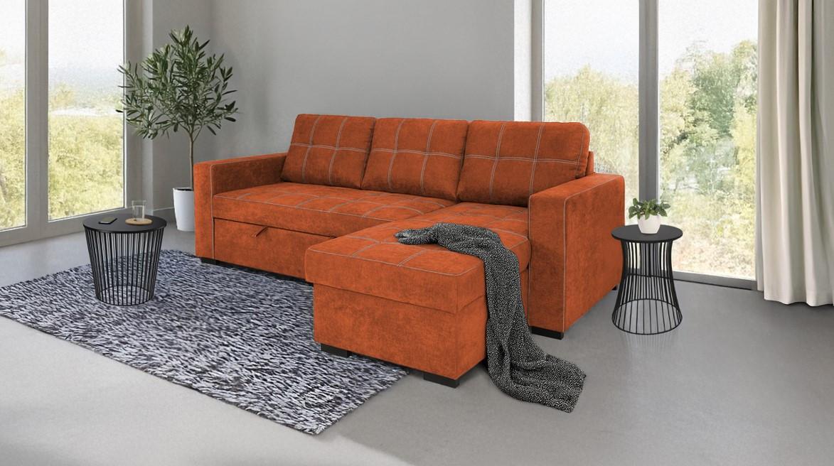 Sedacia súprava TURIN, terakota - čierna/terakota, Design, kov/drevo (239/87/160cm)