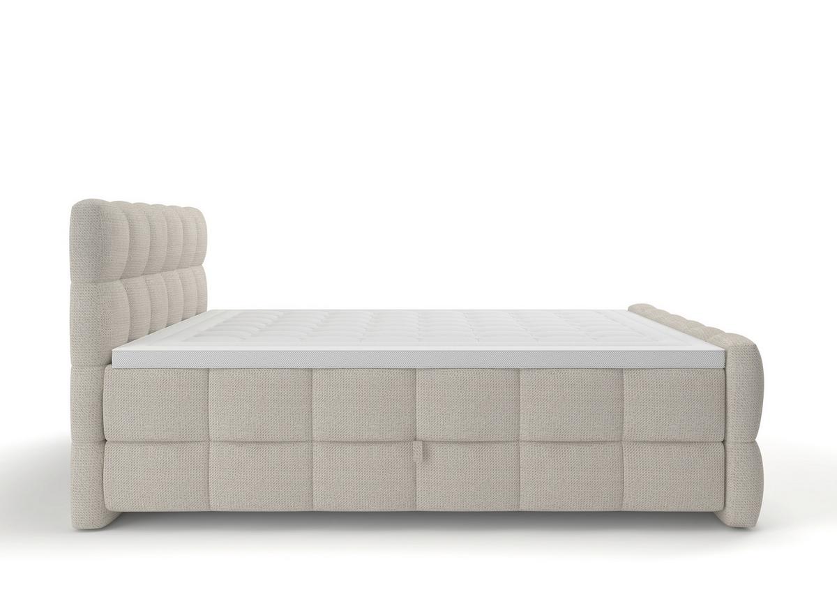 Boxspringbett Brisbane inkl. Bettkasten 180x200 - Creme/Schwarz, Trend, Holz/Holzwerkstoff (180/200cm) - Sembella