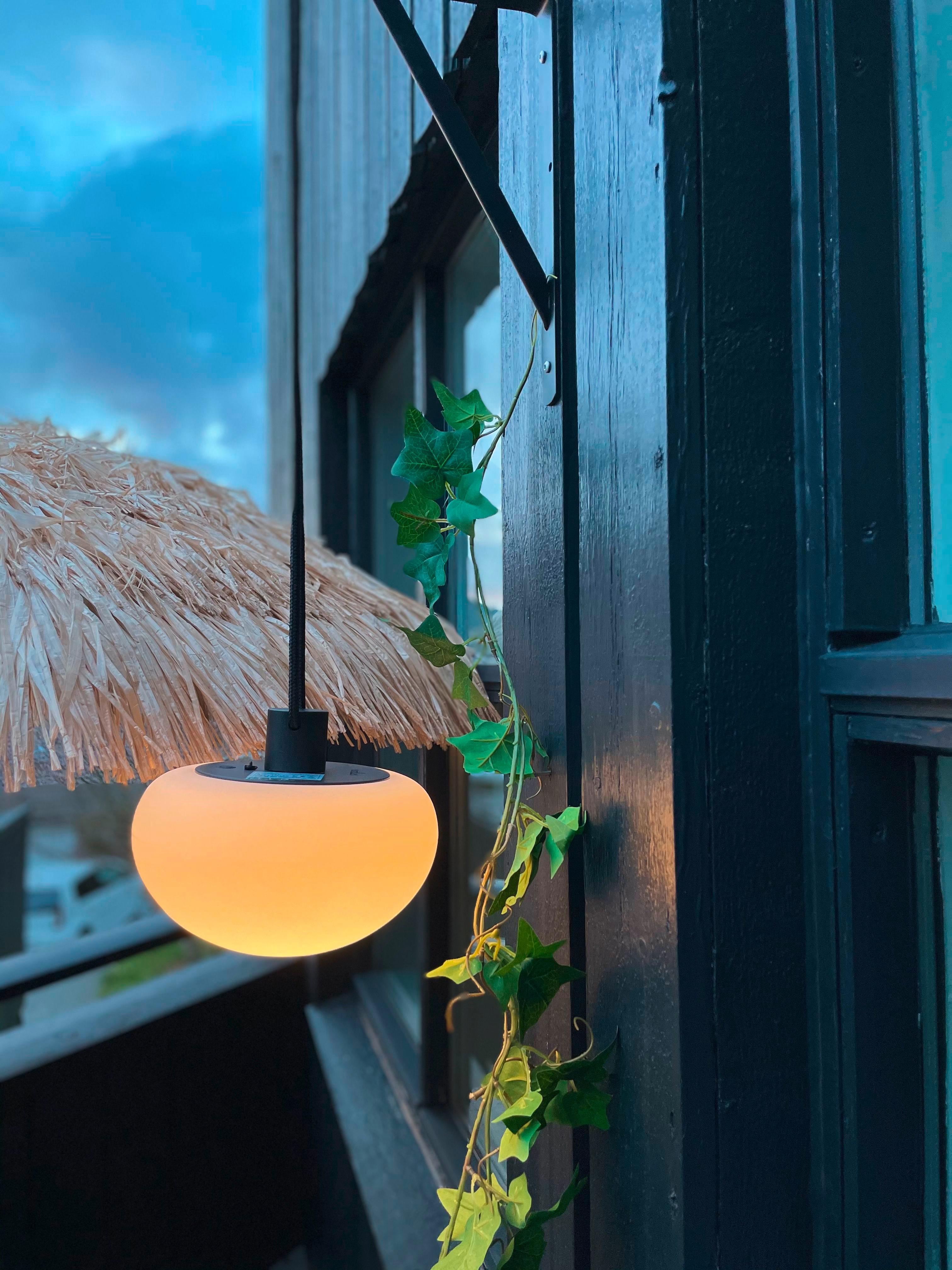 Außenhängeleuchte Sponge Weiß Schwarz D: 20 Cm - Schwarz/Weiß, Design, Kunststoff/Metall (20/55cm) - Nordlux