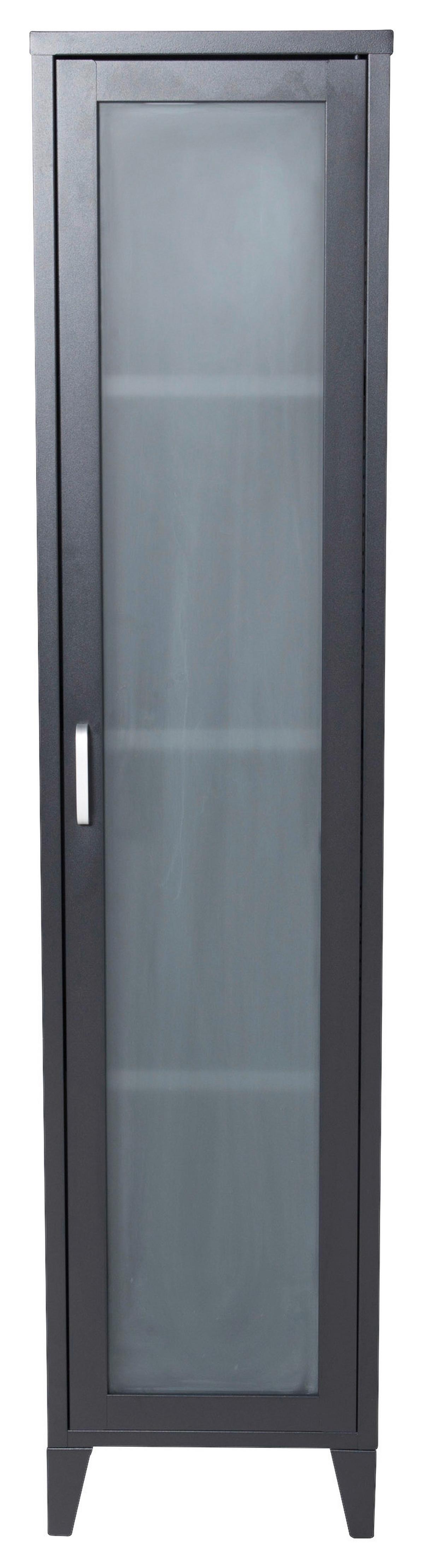 Vitrine Acero - Schwarz, Design, Glas/Metall (35/150/35cm) - Livetastic