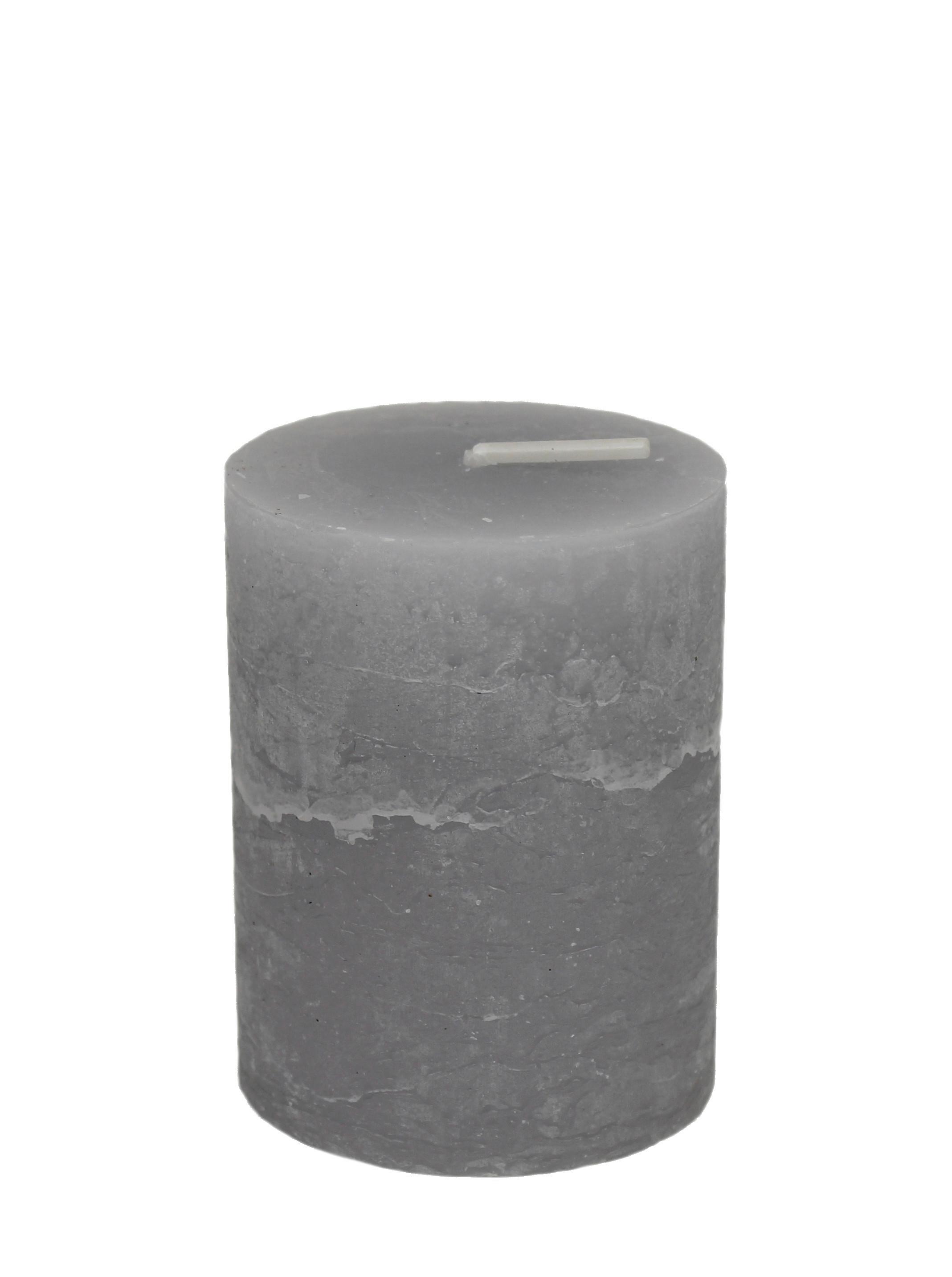 Válcová svíčka LIA - světle šedá, Moderní, textil/přírodní materiály (6.8/9cm) - Premium Living