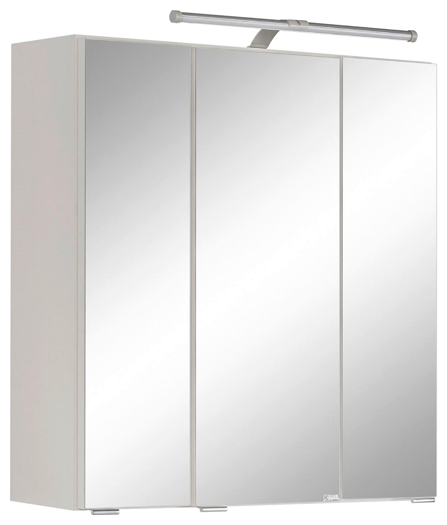 Spiegelschrank Paris Weiß B: 60 cm - Weiß, MODERN, Glas/Holzwerkstoff (60/64/20cm) - Held