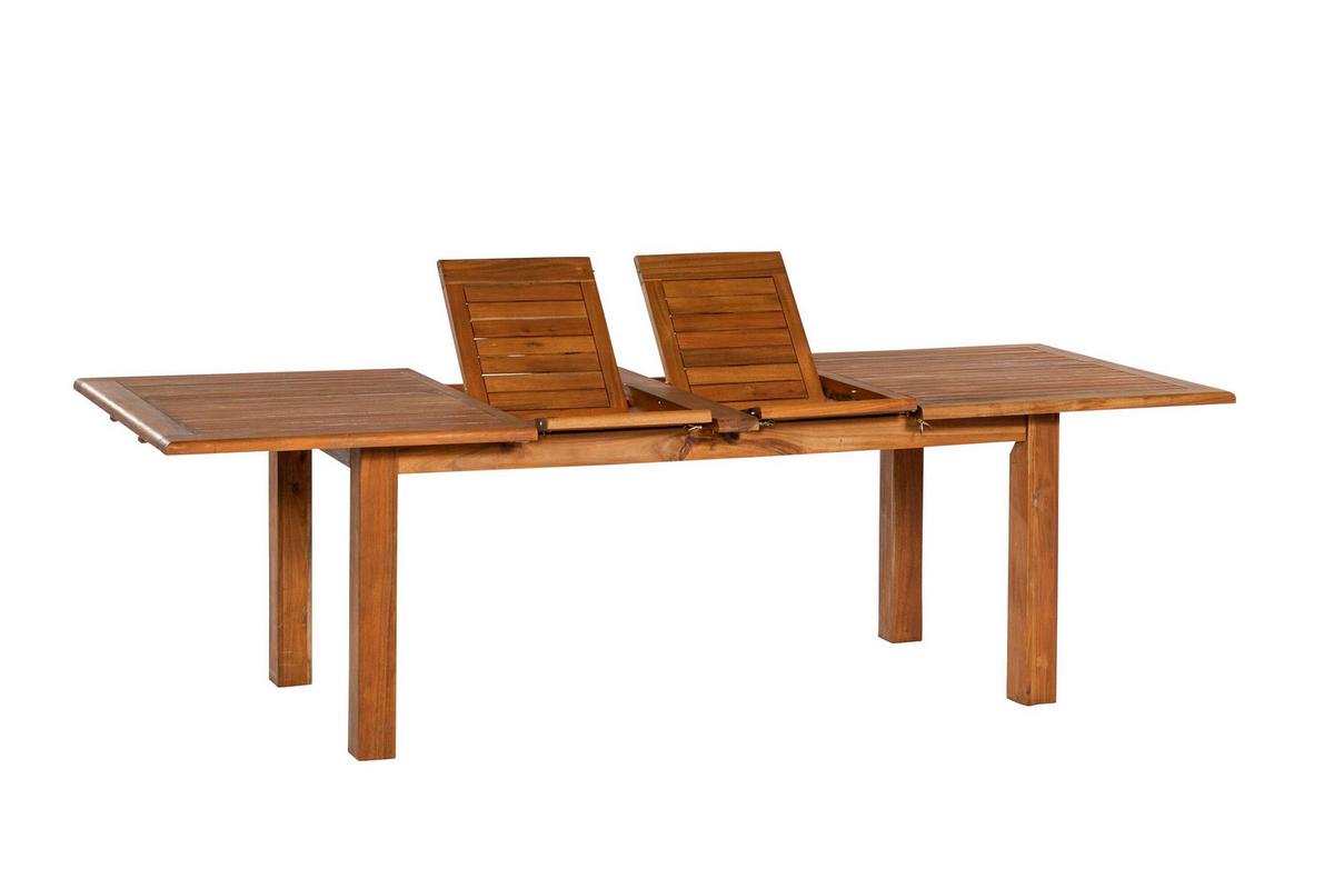 Gartentischgruppe 7tlg. Set - Beige/Akaziefarben, KONVENTIONELL, Holz/Textil - Gardenson