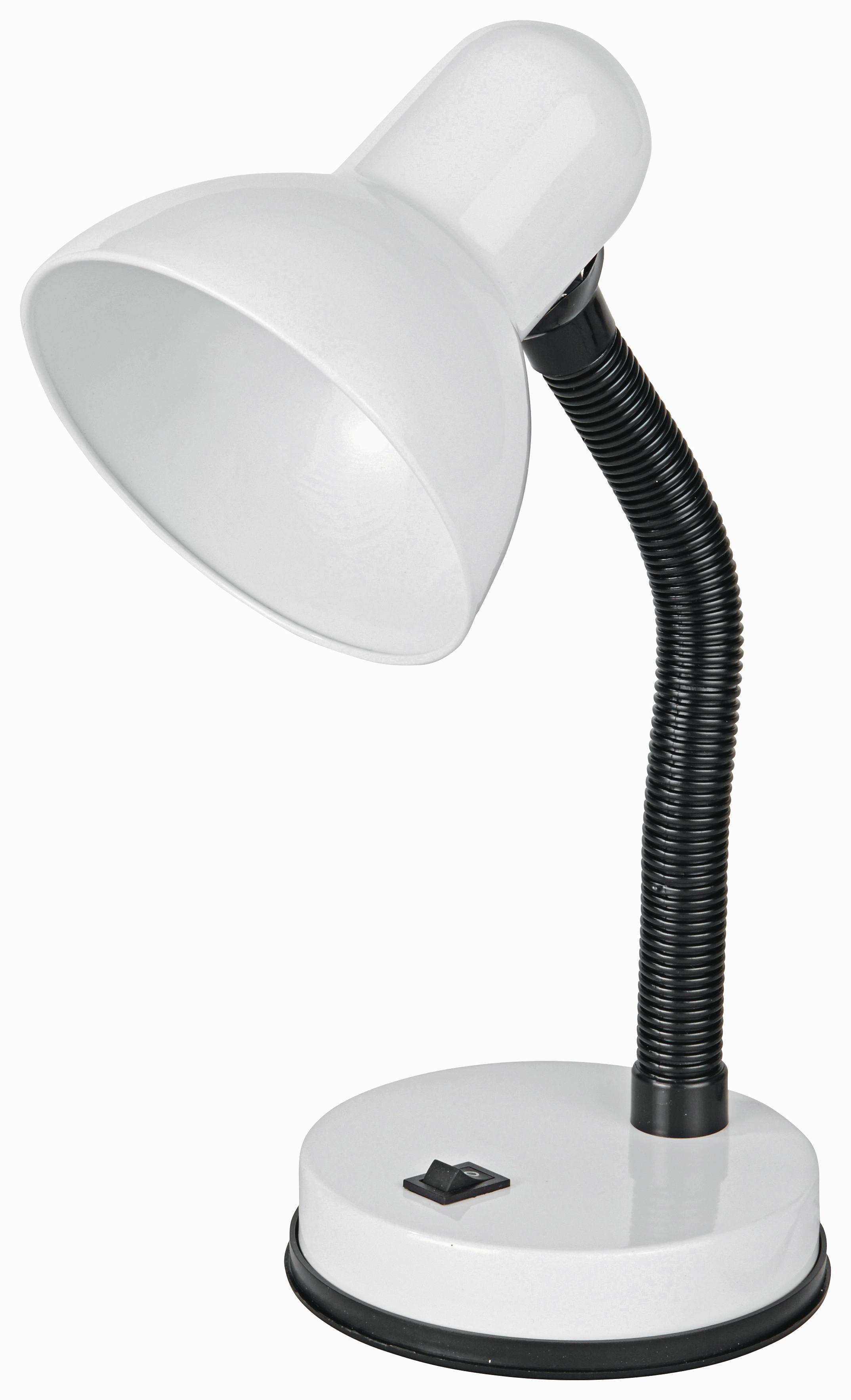 Tischlampe Lucia Schwarz/Weiß flexibler Arm, Kippschalter - Weiß, KONVENTIONELL, Metall (37cm) - Ondega