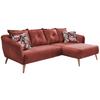 Ecksofa Baggio mit Kissen Koralle 277x162 cm - Koralle/Buchefarben, MODERN, Holz/Textil (277/162cm) - Livetastic