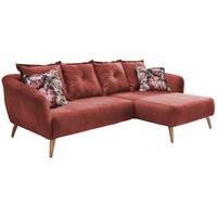 Ecksofa Baggio mit Kissen Koralle 277x162 cm - Koralle/Buchefarben, MODERN, Holz/Textil (277/162cm) - Livetastic