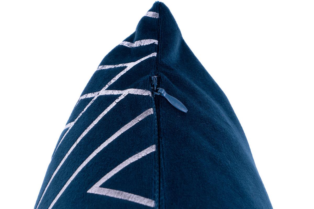 Zierkissen Prisma 30/45x50/45 cm Polyester Blau/Silberfarben - Blau/Silberfarben, KONVENTIONELL, Textil (30x45/50x45cm)