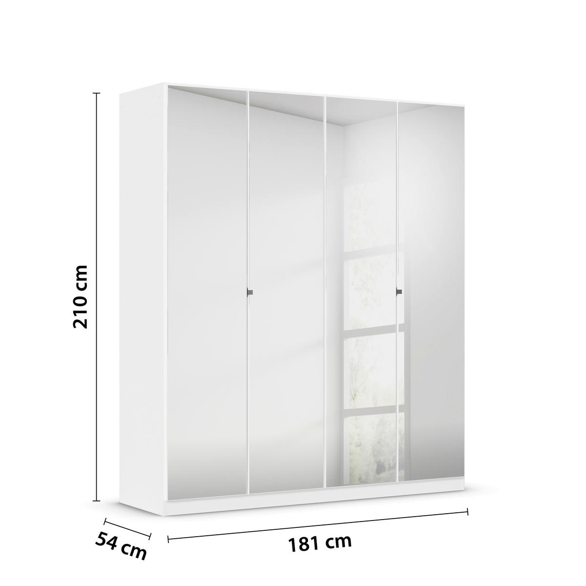 Kleiderschrank Reflect inkl. Inneneinteilung, 2 Körbe - Silberfarben/Weiß, MODERN, Holzwerkstoff (181/210/54cm)