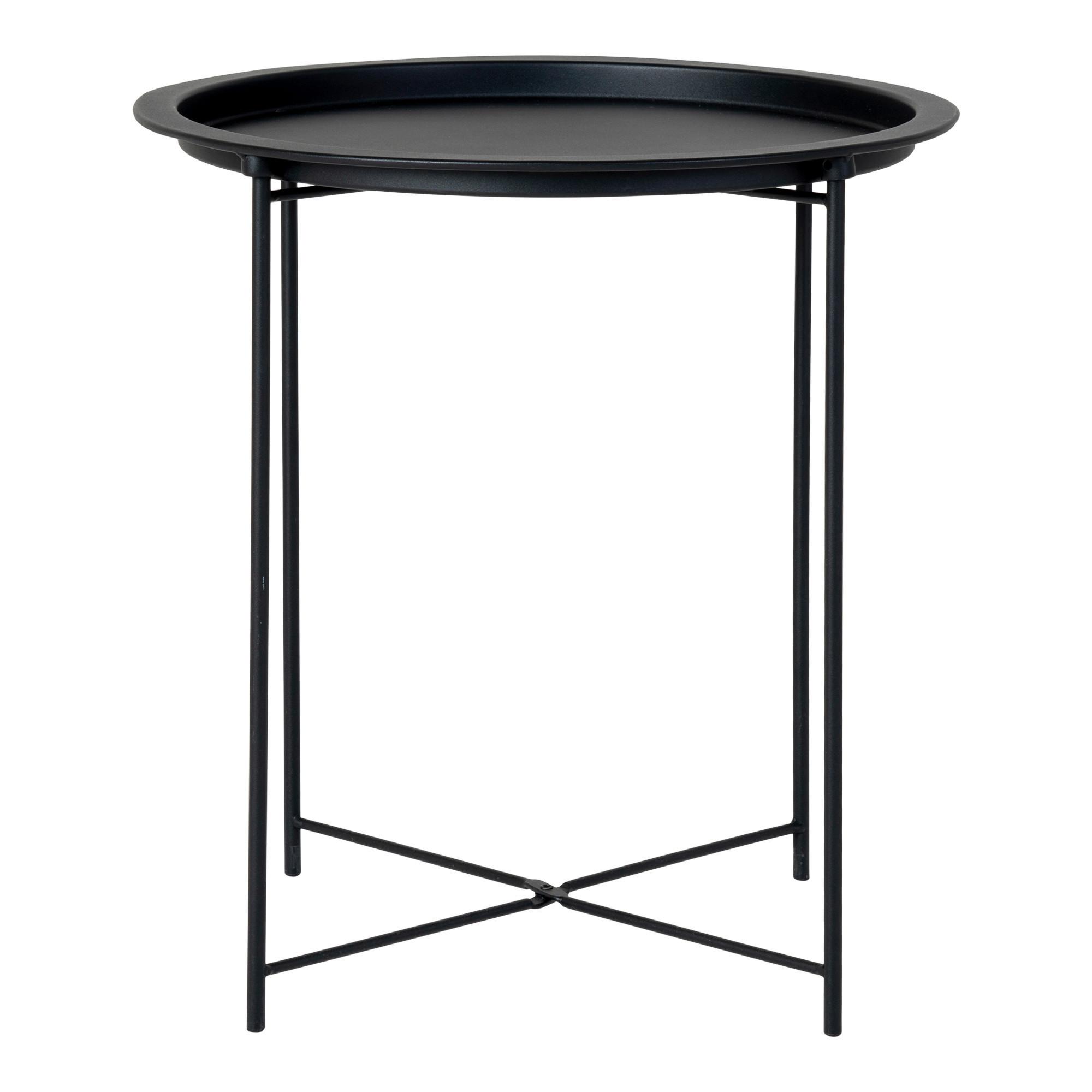 Beistelltisch Bastia Schwarz B: 47cm - Schwarz, Design, Metall (47/47/50cm) - MID.YOU