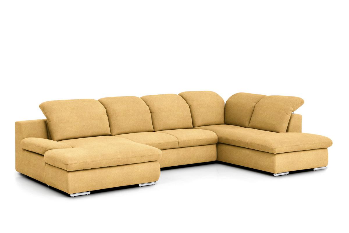 Wohnlandschaft Isona Gelb - Chromfarben/Gelb, Design, Textil (165/353/212cm) - Livetastic