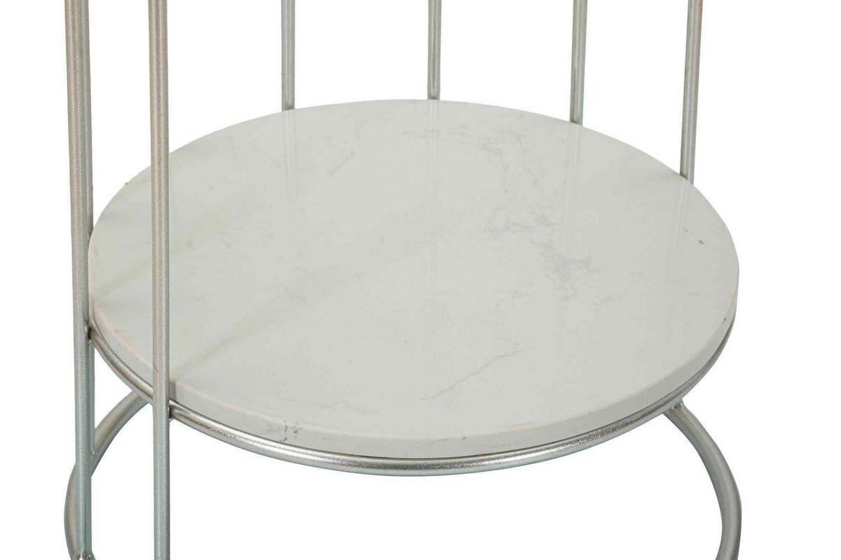 Couchtisch Towery Silberfarben B: 40 Cm - Silberfarben, Basics, Stein/Metall (40/76/40cm)