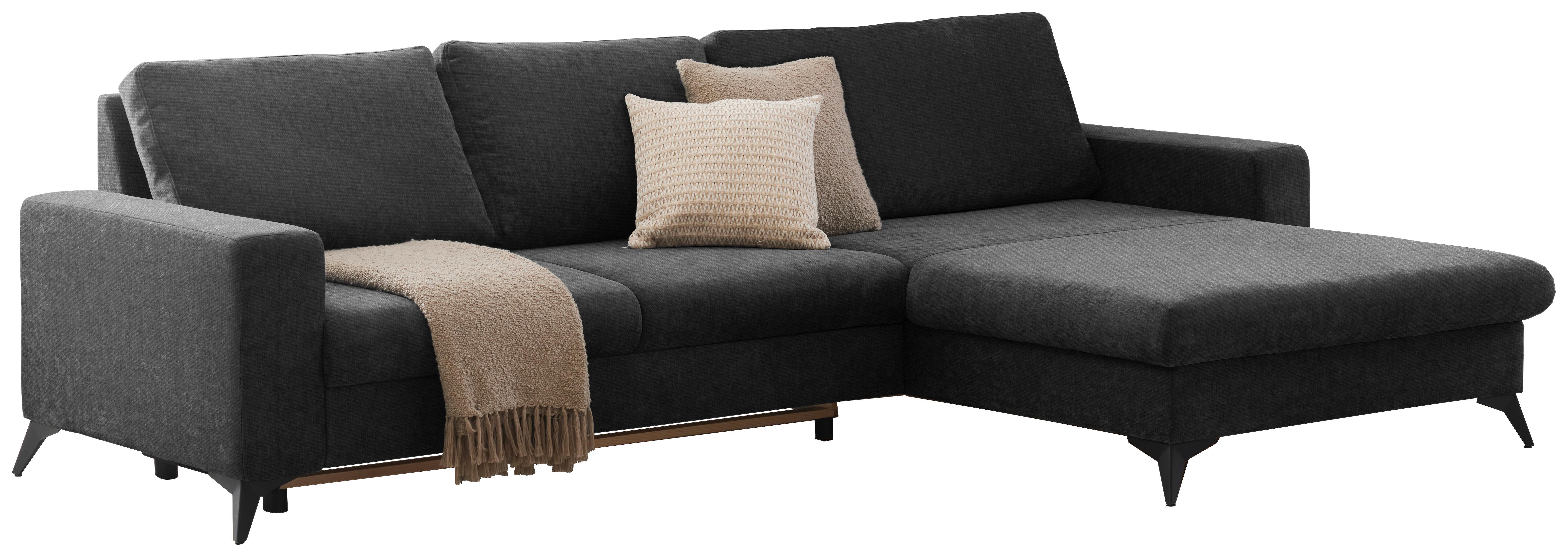 Sedacia súprava SUNNY, čierna,lôžko a úl.priestor - čierna, Modern, textil (290/87/178cm) - Mömax