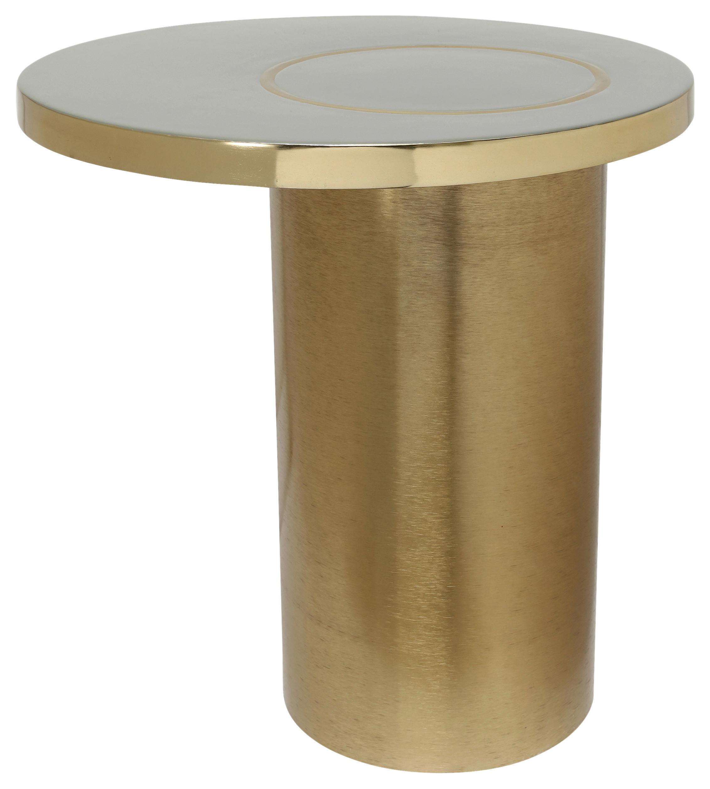 Beistelltisch Art Deco 2325 Gold/schlammfarben B: 51 Cm - Schlammfarben/Goldfarben, Design, Metall (51/50cm) - Kayoom