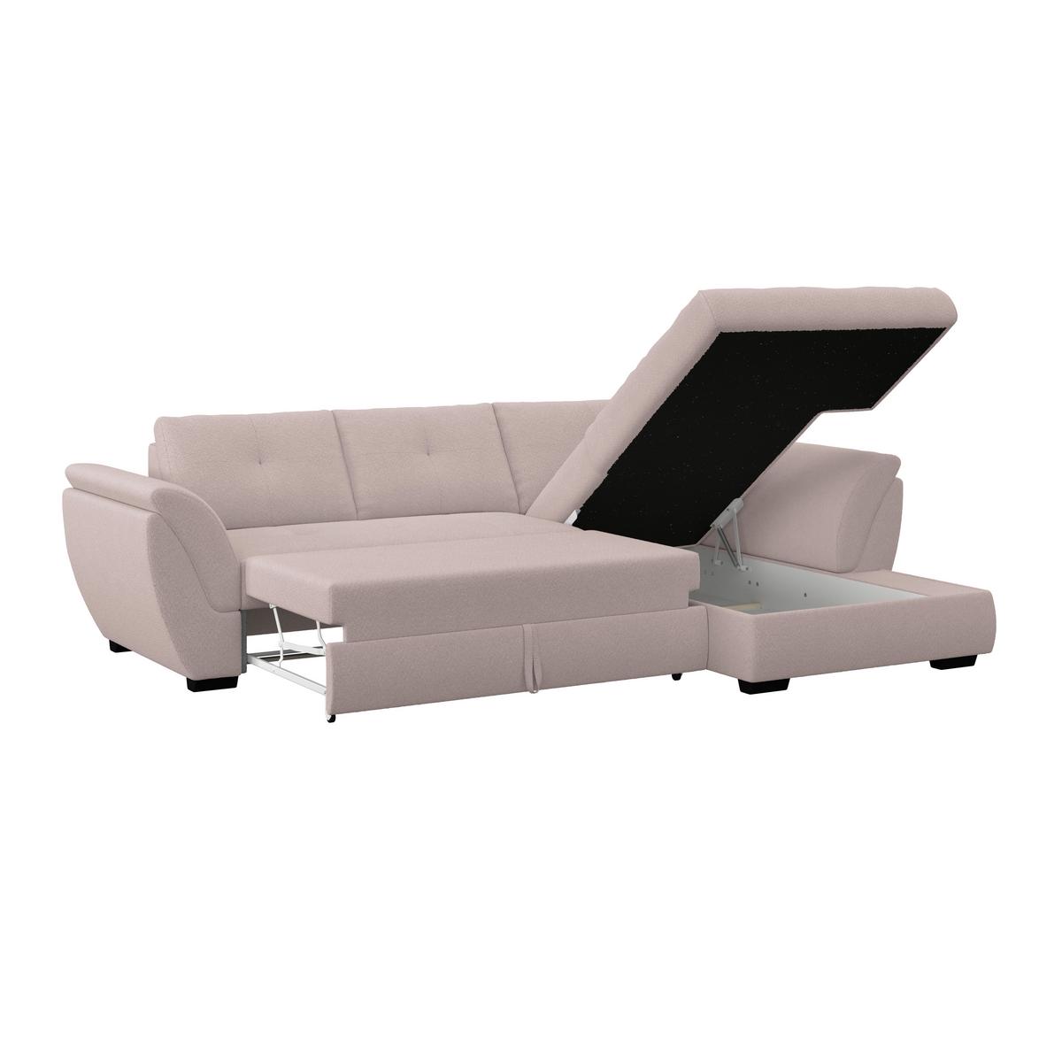 Ecksofa mit Schlaffunktion Berisso new Greige 278x187 cm - Greige/Schwarz, KONVENTIONELL, Textil (278/187cm) - Ondega