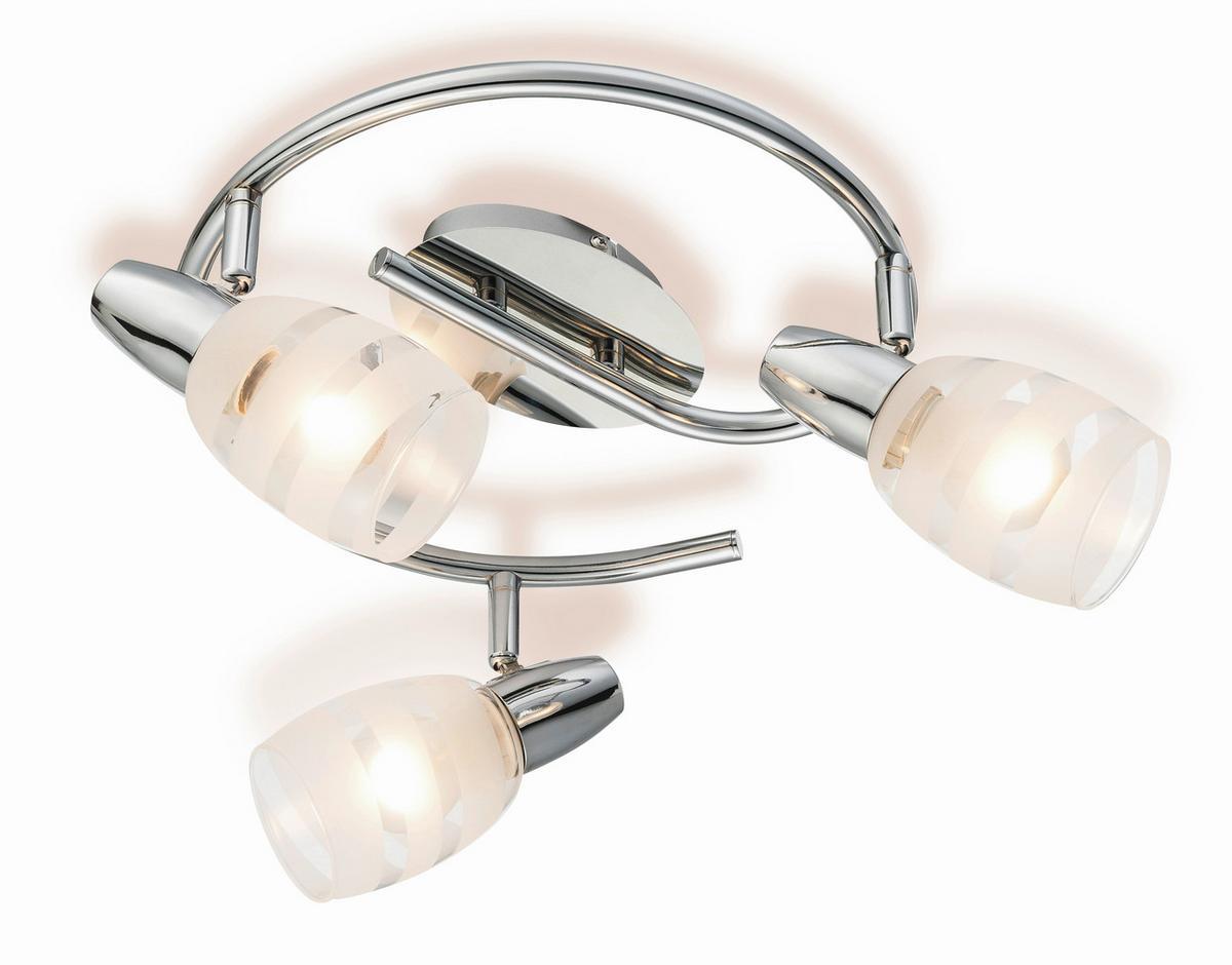 Strahler Dija 3-flammig Verstellbar Ø 28 Cm - Klar/Chromfarben, KONVENTIONELL, Glas/Metall (28/19cm) - James Wood