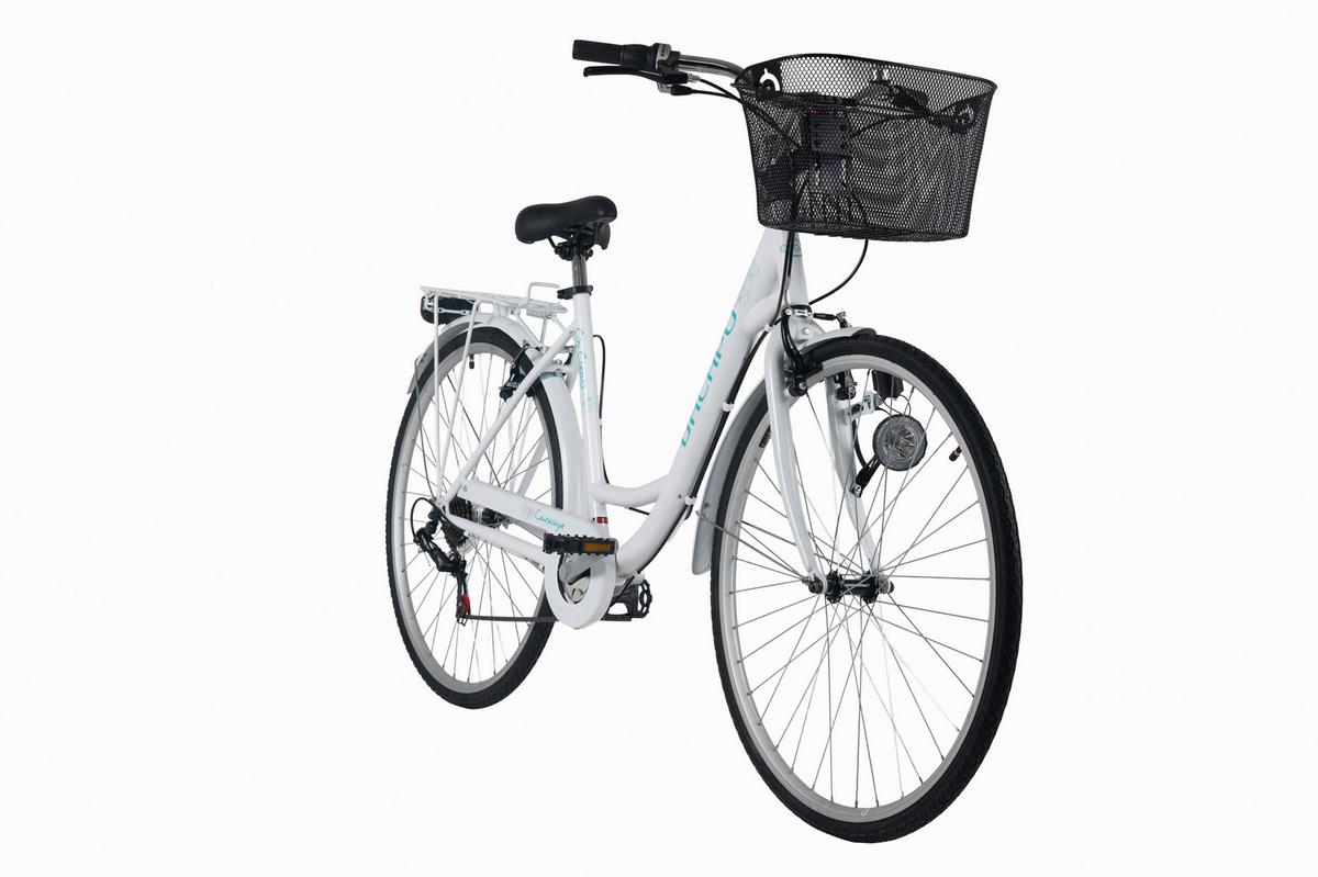Citybike 28'' mit Korb DaCapo Cantaloupe weiß/türkis - Weiß, LIFESTYLE, Metall (25/140/60cm)