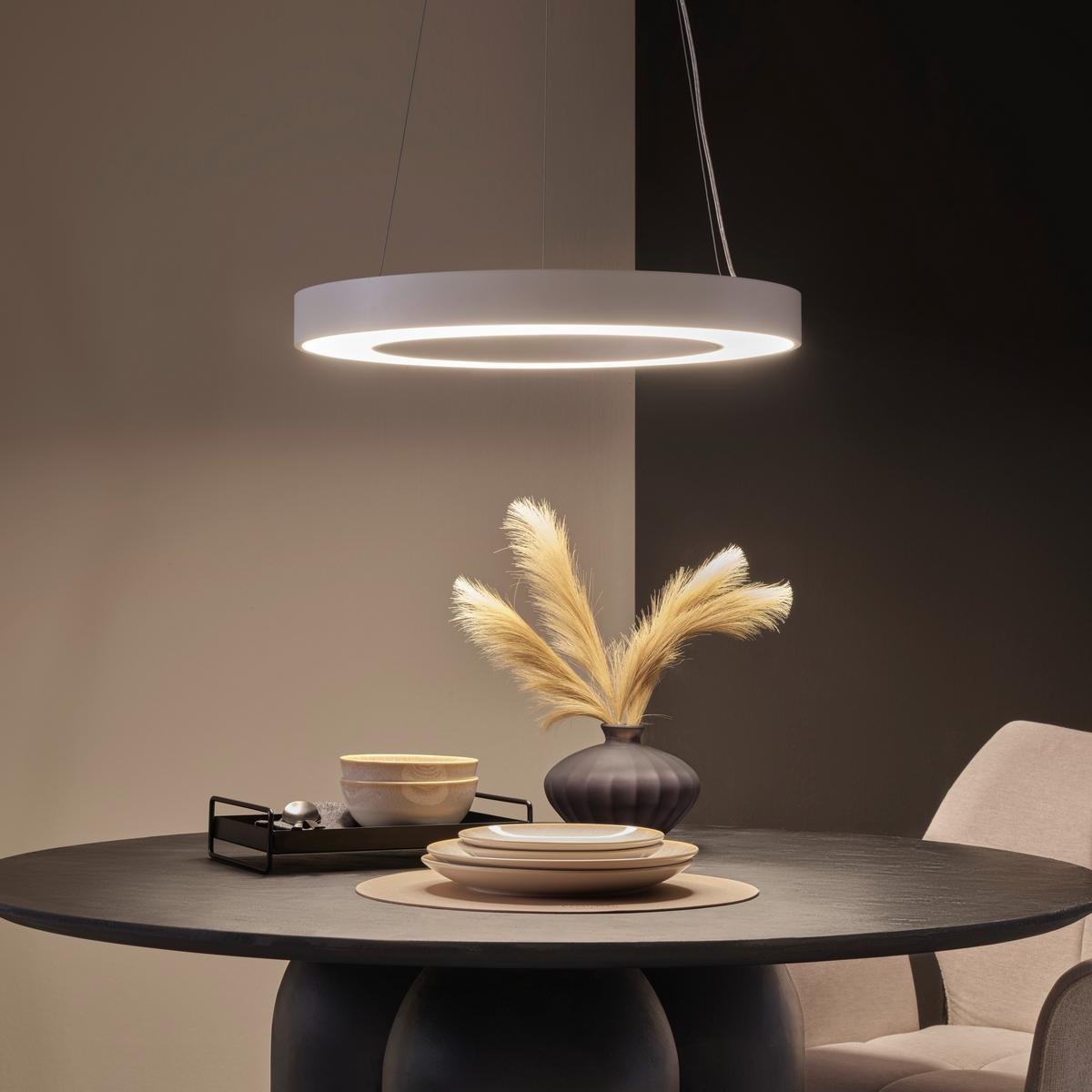 ZÁVESNÉ LED SVIETIDLO SANDL - biela/chrómová, Modern, kov/plast (60/120cm) - Mömax