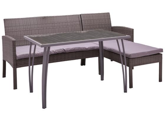 Loungegarnitur Pula - Hellgrau/Grau, MODERN, Glas/Kunststoff (165/121cm) - Ombra Loungegarnitur Pula - Hellgrau/Grau, MODERN, Glas/Kunststoff (165/121cm) - Ombra