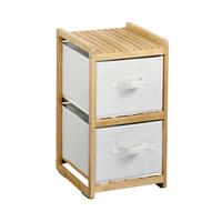 REGAL Bambus/Weiß B: 29,5cm - Naturfarben/Weiß, Basics, Naturmaterialien/Textil (29,5/57/33,5cm) - Kesper