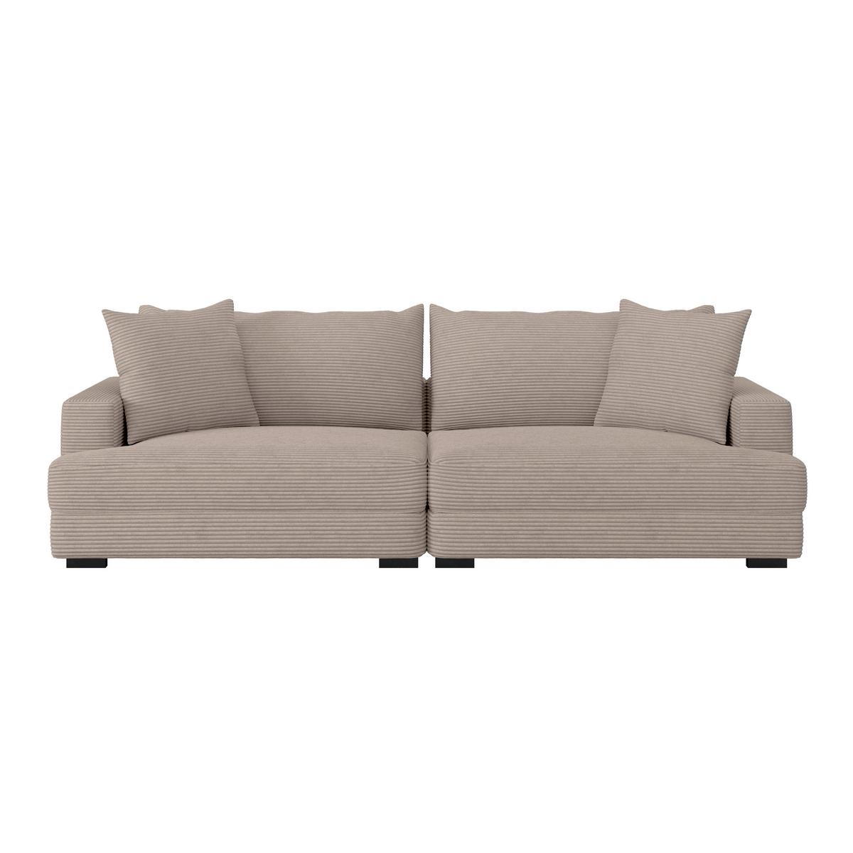 Megasofa Pelle-Megasofa - Wengefarben/Perlmutt, Trend, Textil (261/124cm) - Luca Bessoni
