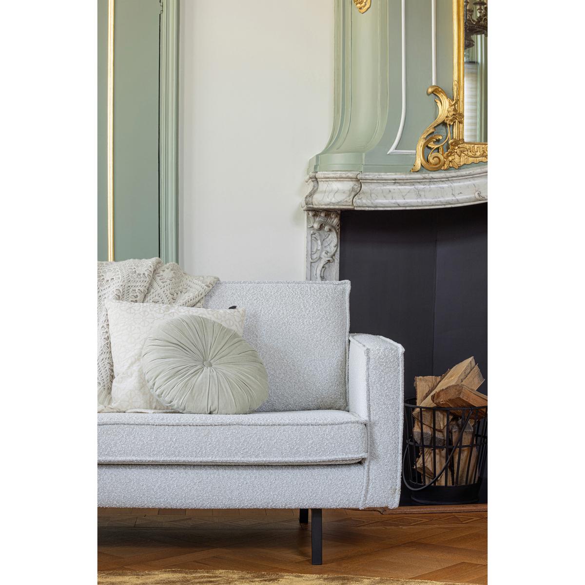 2,5-Sitzer Rodeo Naturfarben B: 190cm - Schwarz/Naturfarben, Design, Textil/Metall (190/85/86cm) - Livetastic