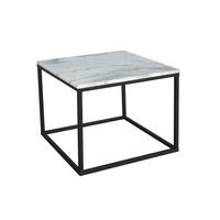 COUCHTISCH Marmor B: 60cm - Schwarz/Weiß, Design, Stein/Metall (60/60/50cm) - MID.YOU