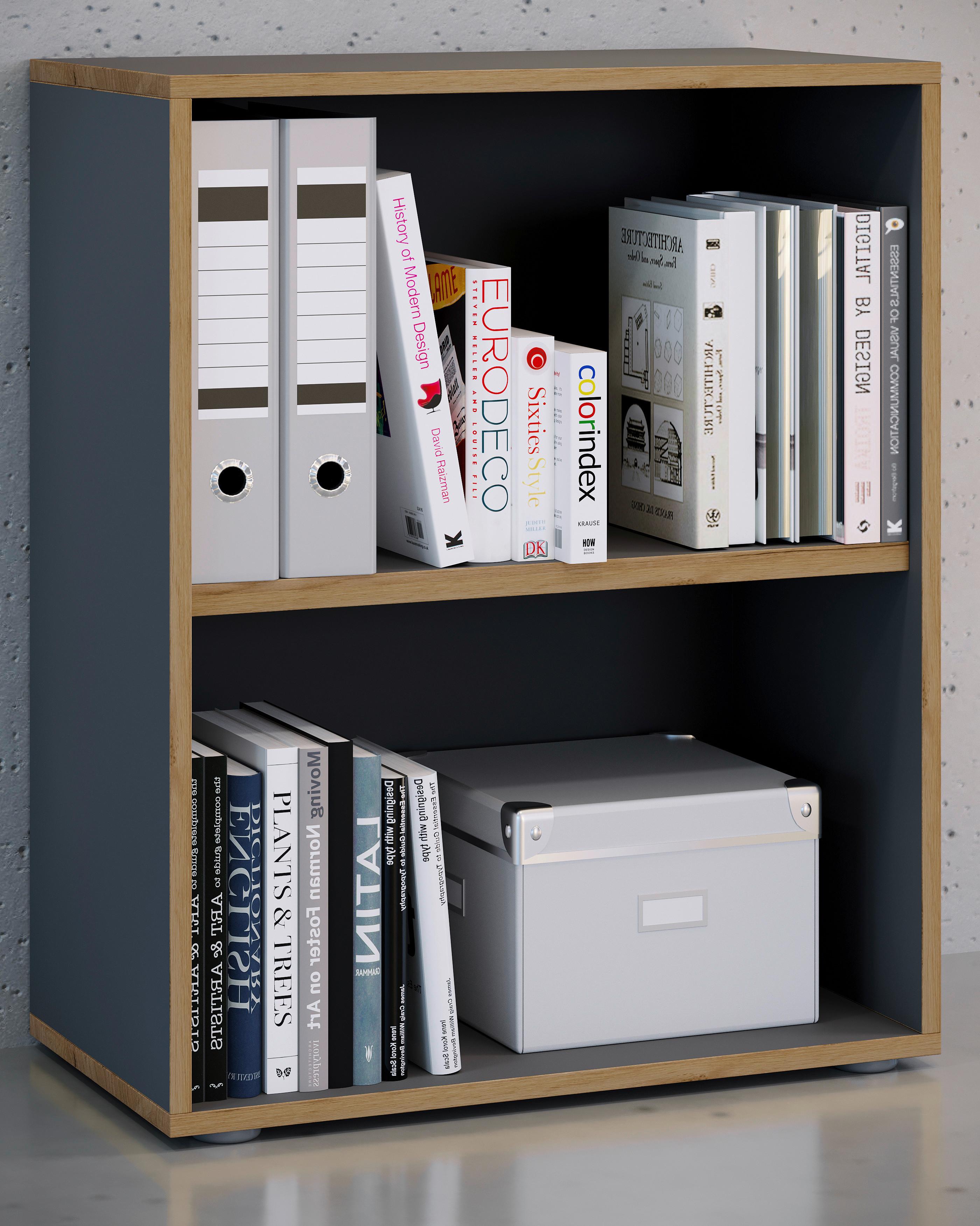 Regal Salia Anthrazit, Honigeiche B: 60 cm - Honigeiche/Anthrazit, Design, Holzwerkstoff (60/74/33cm) - MID.YOU