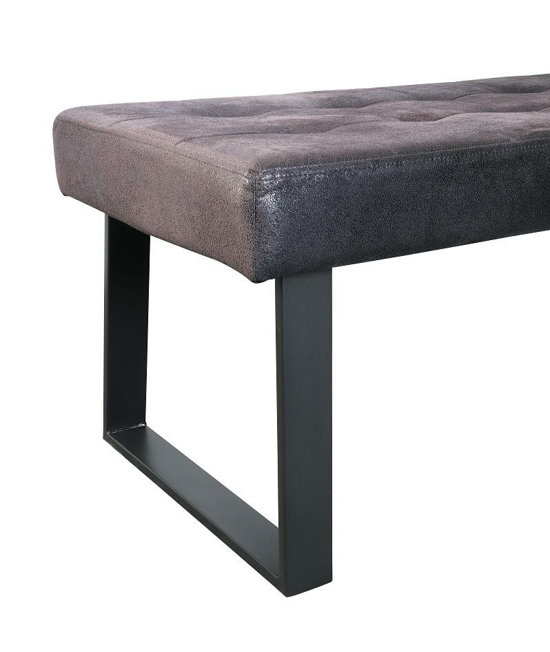 Sitzbank Brekke - Schwarz, MODERN, Textil/Metall (140/49/48cm) - MID.YOU