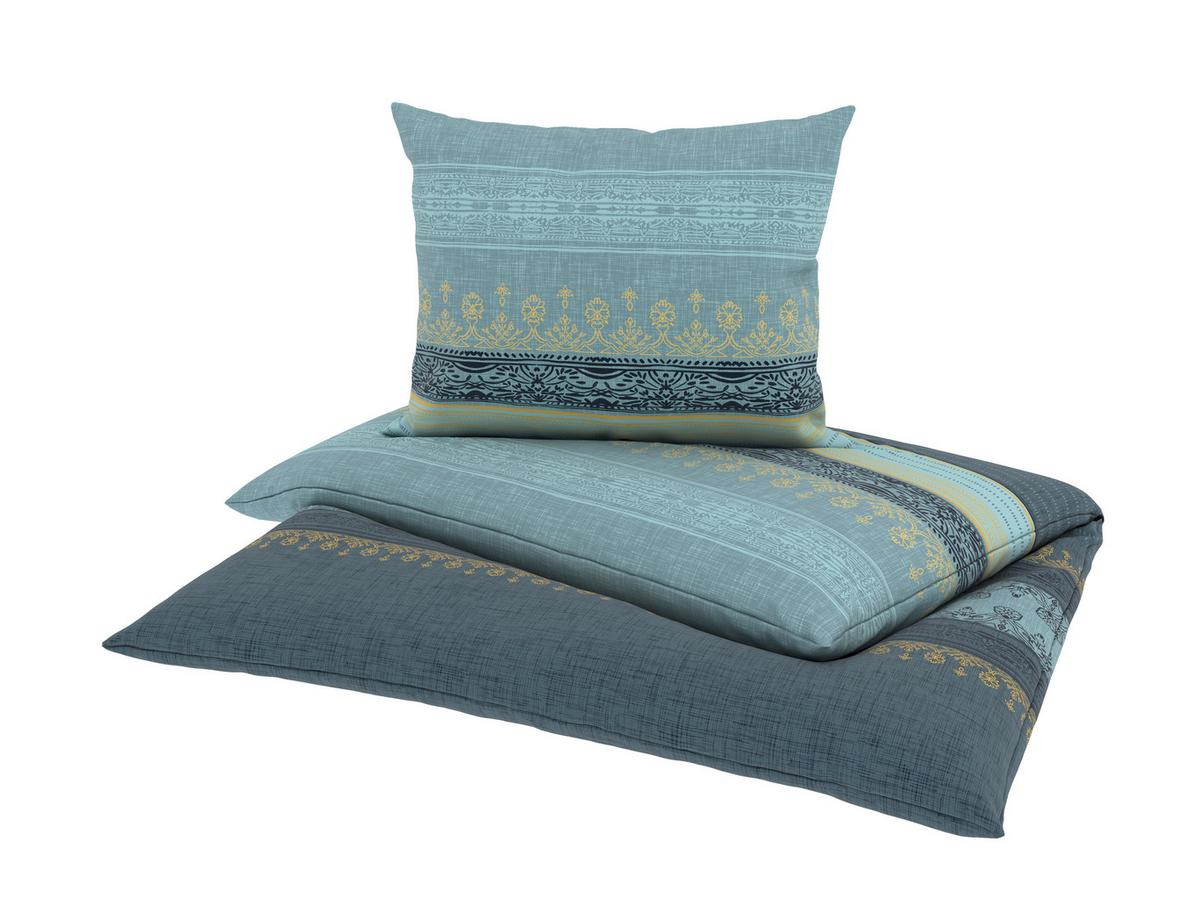 BETTWÄSCHE TIFFANY - Blau/Gelb, MODERN, Textil - Luca Bessoni