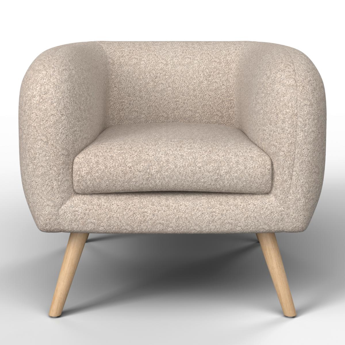 Relaxačné kreslo BRUNO, béžová, max. 140 kg - prírodná farba/béžová, Modern, drevo/textil (79/69/75cm) - Bessagi Home