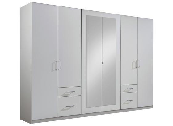 Kleiderschrank Fly B: ca. 270 cm Weiß - Weiß, Design, Glas/Holzwerkstoff (270/210/58cm) - Carryhome Kleiderschrank Fly B: ca. 270 cm Weiß - Weiß, Design, Glas/Holzwerkstoff (270/210/58cm) - Carryhome