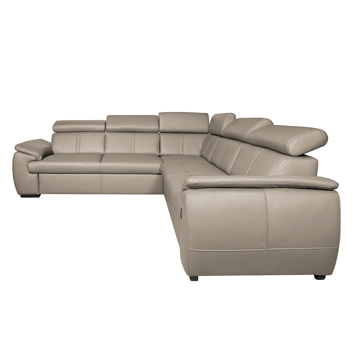 Ecksofa City Hellgrau S: 265x265 Cm - Wengefarben/Hellgrau, Design, Leder (265/265cm) - Livetastic