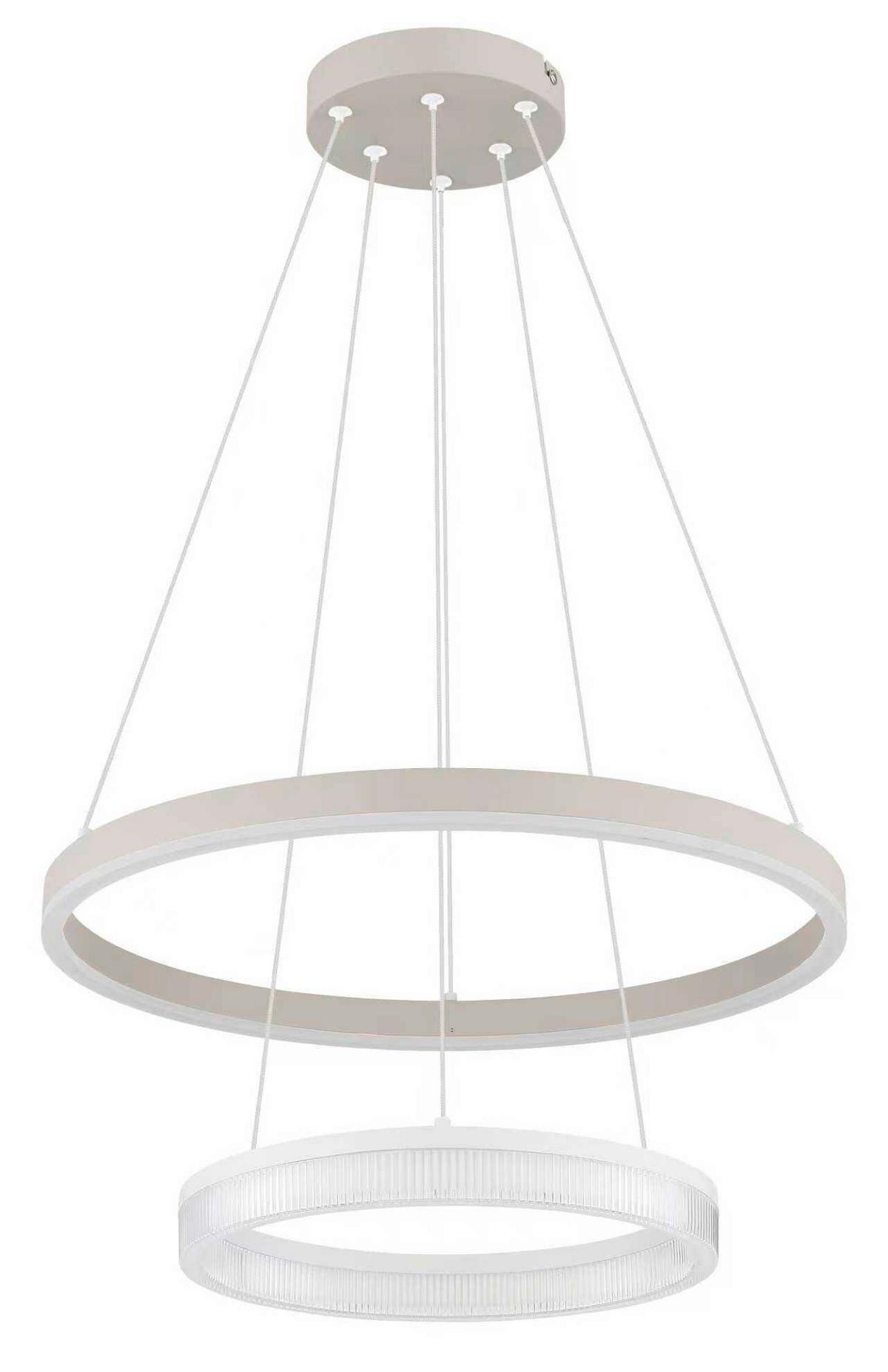 LED-Hängeleuchte, 3000k Cayla - Sandfarben/Transparent, Basics, Kunststoff/Metall (50/150cm) - Luca Bessoni