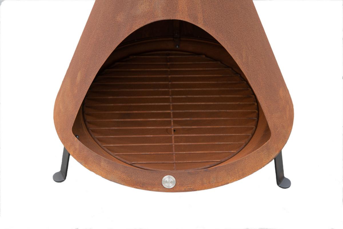 Grillschale Gartenkamin - Rot, KONVENTIONELL, Metall (70/70/160cm)