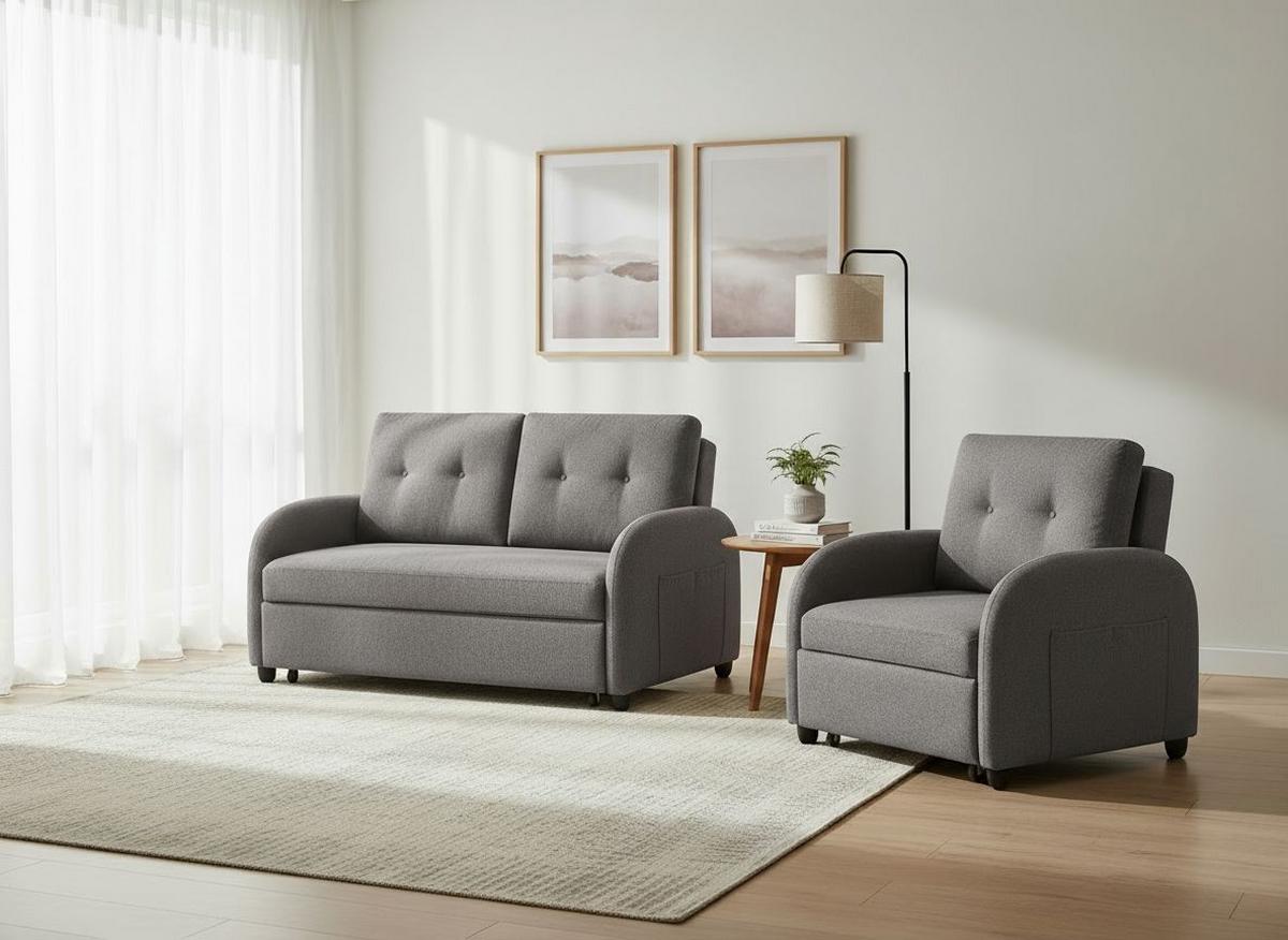 Schlafsessel Cosmo Grau B: 102 Cm - Dunkelgrau/Schwarz, Design, Textil (102/94/95cm) - Livetastic