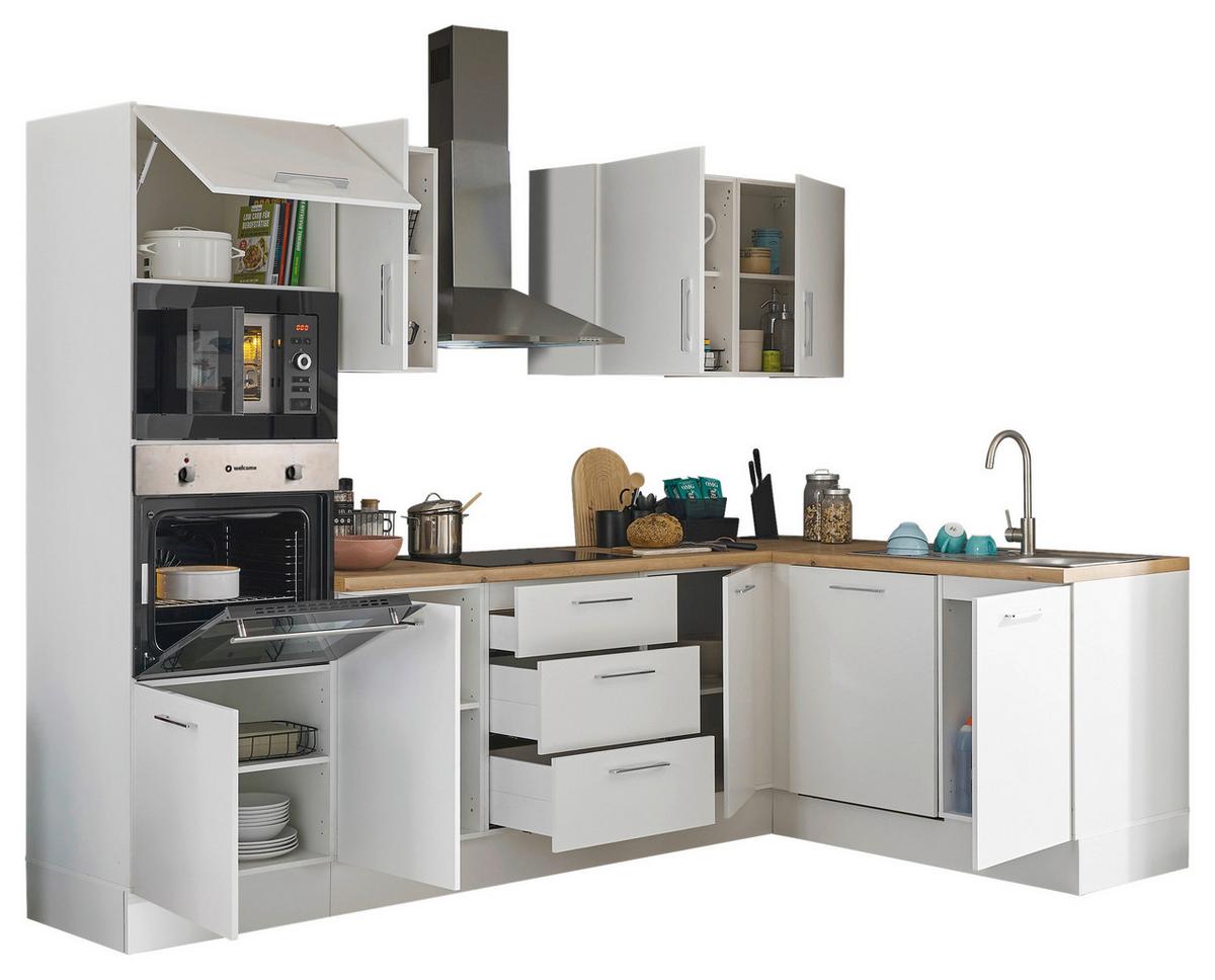 Eckküche Turin Weiß/Eiche Dekor 280x175 cm - Weiß/Eiche Artisan, Basics, Holzwerkstoff (280/175cm) - MID.YOU